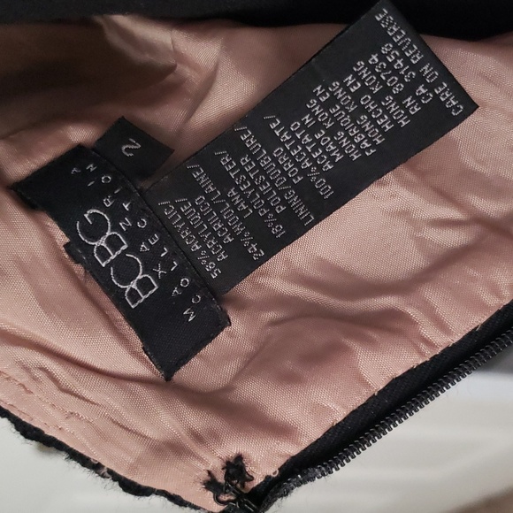 BCBGMAXAZARIA Black Contrast Wool Blend Midi Dress Size 2 - Picture 8 of 8